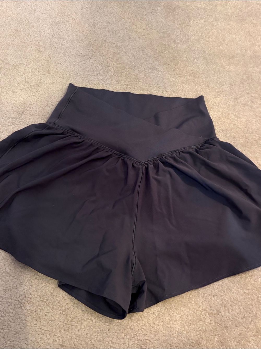 High-Waist Grey Women's Athletic Shorts